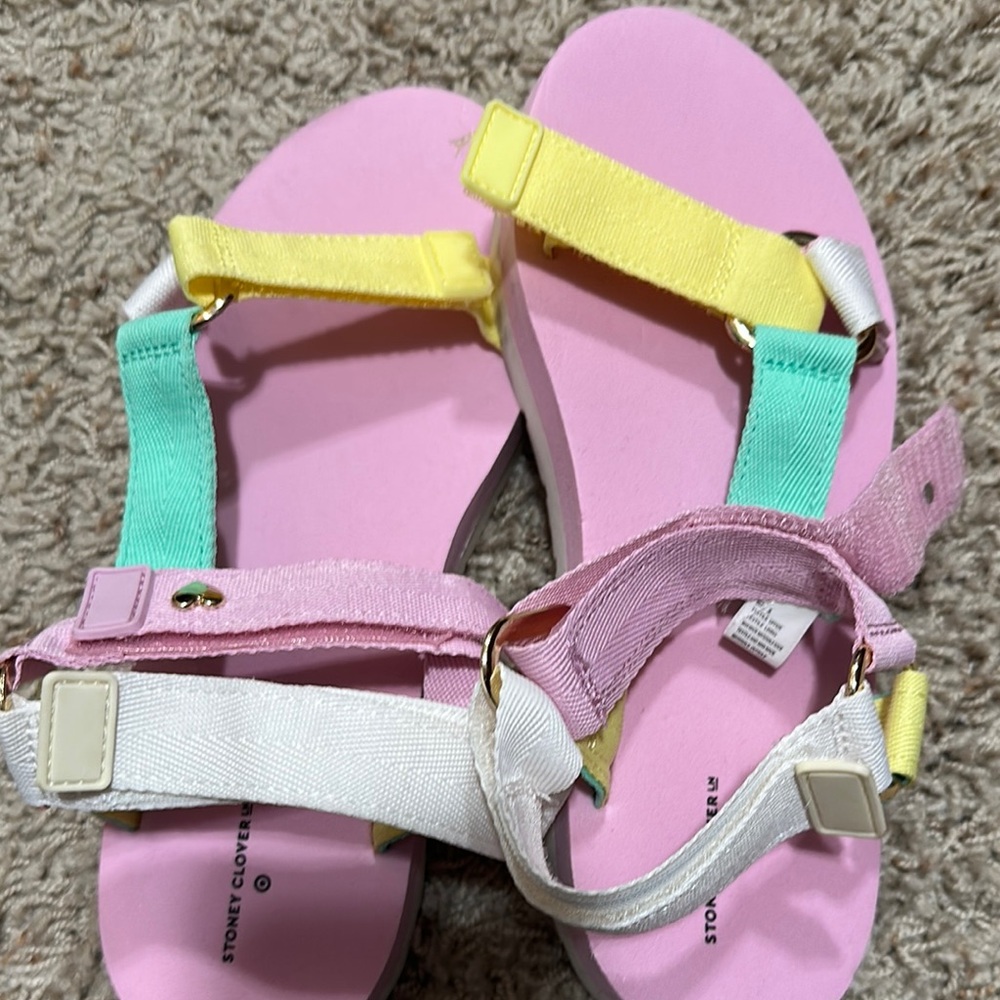 Stoney Clover Lane Pink and Yellow Slippers with Playful Design